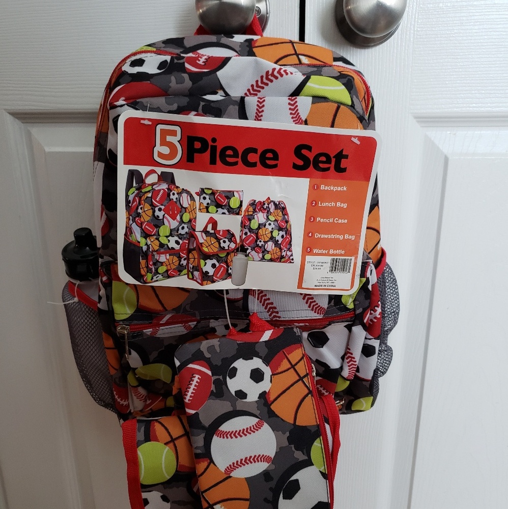 New Sports 5 PC Backpack Set